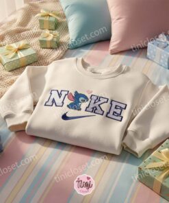 Valentine Stitch Pink Heart Hoodie, Disney Embroidered Sweatshirt, Custom Experiment 626 Crewneck, Gift for Him Her (2)