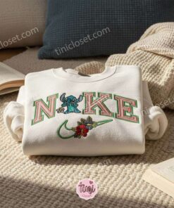 Stitch with Tropical Hibiscus Flower Embroidered Hoodie, Aloha Spirit Experiment 626 Sweatshirt, Disney Floral Ohana Apparel, Gift for Him Her 2 Stitch with Tropical Hibiscus Flower Embroidered Hoodie, Aloha Spirit Experiment 626 Sweatshirt, Disney Floral Ohana Apparel, Gift for Him Her (3)