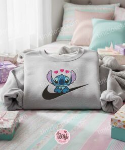 Stitch Swoosh Heart Valentine Embroidered Hoodie, Custom Love Experiment 626 Sweatshirt, Ohana Means Family Couple Shirt, Gift for Him Her 1 Stitch Swoosh Heart Valentine Embroidered Hoodie, Custom Love Experiment 626 Sweatshirt, Ohana Means Family Couple Shirt, Gift for Him Her (1)