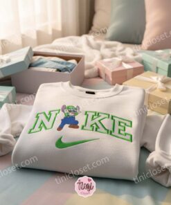 Stitch Cosplay Luigi Embroidered Hoodie, Super Mario Bros Sweatshirt, Ohana Means Family Crewneck, Gamer Gift for Him Her 2 Stitch Cosplay Luigi Embroidered Hoodie, Super Mario Bros Sweatshirt, Ohana Means Family Crewneck, Gamer Gift for Him Her (2)