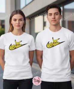 Pikachu Swoosh Embroidered Sweatshirt. Cute Anime Pokemon Hoodie, Sport Style Embroidery Crewneck (3)