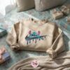 Stitch Swoosh Drip Embroidered Hoodie, Custom Streetwear Experiment 626 Sweatshirt, Ohana Means Family Crewneck, Disney Gift for Him Her