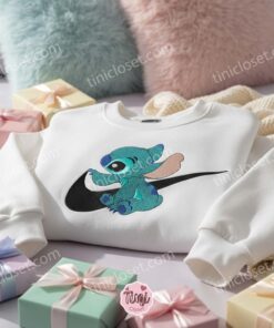 Swoosh Stitch Embroidered Sweatshirt, Custom Experiment 626 Hoodie, Minimalist Ohana Means Family Crewneck, Personalized Disney Gift (1)