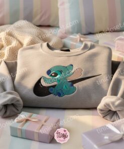 Swoosh Stitch Embroidered Sweatshirt, Custom Experiment 626 Hoodie, Minimalist Ohana Means Family Crewneck, Personalized Disney Gift (3)