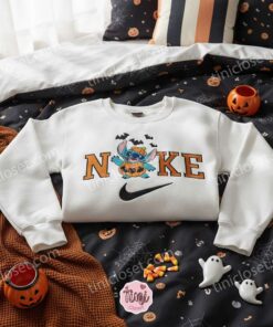 Stitch o Lantern Halloween Embroidered Sweatshirt, Custom Stitch in Pumpkin Suit Hoodie, Experiment 626 Spooky Costume Shirt, Gift for Him Her (2)