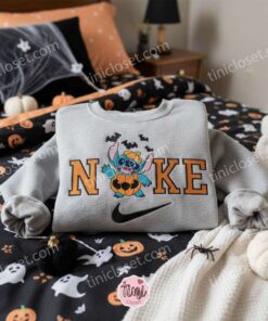 Stitch o Lantern Halloween Embroidered Sweatshirt, Custom Stitch in Pumpkin Suit Hoodie, Experiment 626 Spooky Costume Shirt, Gift for Him Her (3)