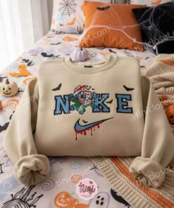 Stitch as Jason Voorhees Halloween Cosplay Sweatshirt, Custom Camp Crystal Lake Stitchmas Hoodie, Horror Movie Disney Shirt, Gift for Him Her (1)