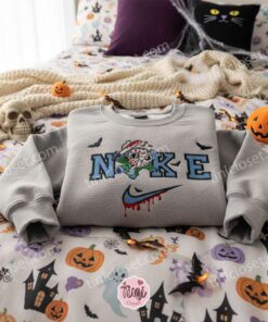 Stitch as Jason Voorhees Halloween Cosplay Sweatshirt, Custom Camp Crystal Lake Stitchmas Hoodie, Horror Movie Disney Shirt, Gift for Him Her (2)