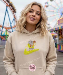Cartoon Sponge Basketball Embroidered Sweatshirt, SpongeBob SquarePants Tee, Cool Boyfriend Hoodie Gift (2)