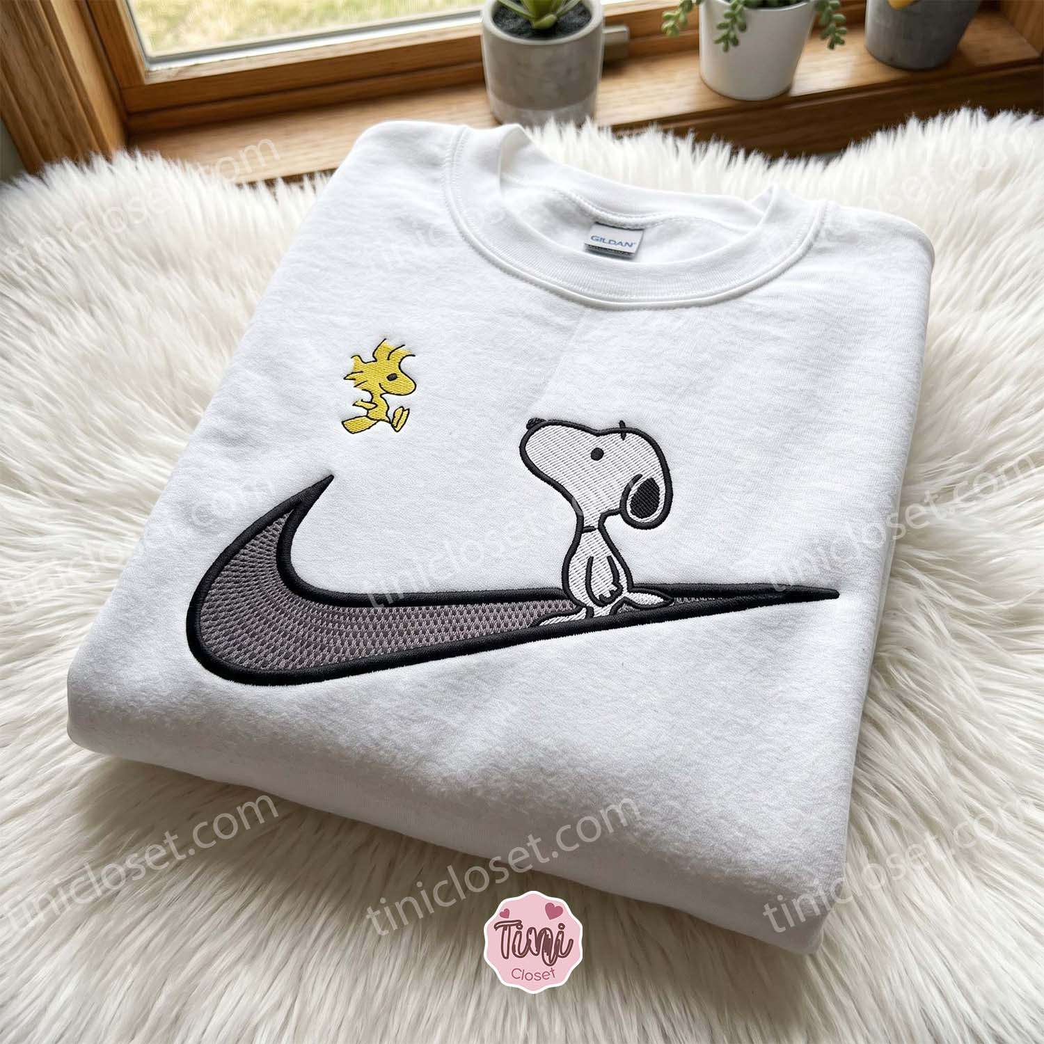 Snoopy and Woodstock Embroidered Crewneck, Cartoon Embroidered Hoodie, Bestie Matching Shirts Snoopy and Woodstock Embroidered Crewneck, Cartoon Embroidered Hoodie, Bestie Matching Shirts