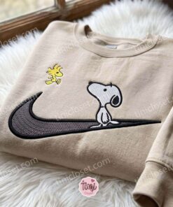 Snoopy and Woodstock Embroidered Crewneck, Cartoon Embroidered Hoodie, Bestie Matching Shirts