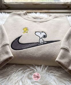 Snoopy and Woodstock Embroidered Crewneck, Cartoon Embroidered Hoodie, Bestie Matching Shirts 3 Snoopy and Woodstock Embroidered Crewneck, Cartoon Embroidered Hoodie, Bestie Matching Shirts (5)