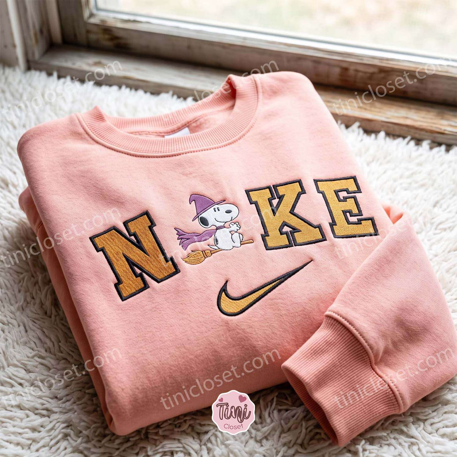 Snoopy Witch Embroidered Sweatshirt, Cute Halloween Hoodie, Cozy Gifts For Girlfriend Snoopy Witch Embroidered Sweatshirt, Cute Halloween Hoodie, Cozy Gifts For Girlfriend