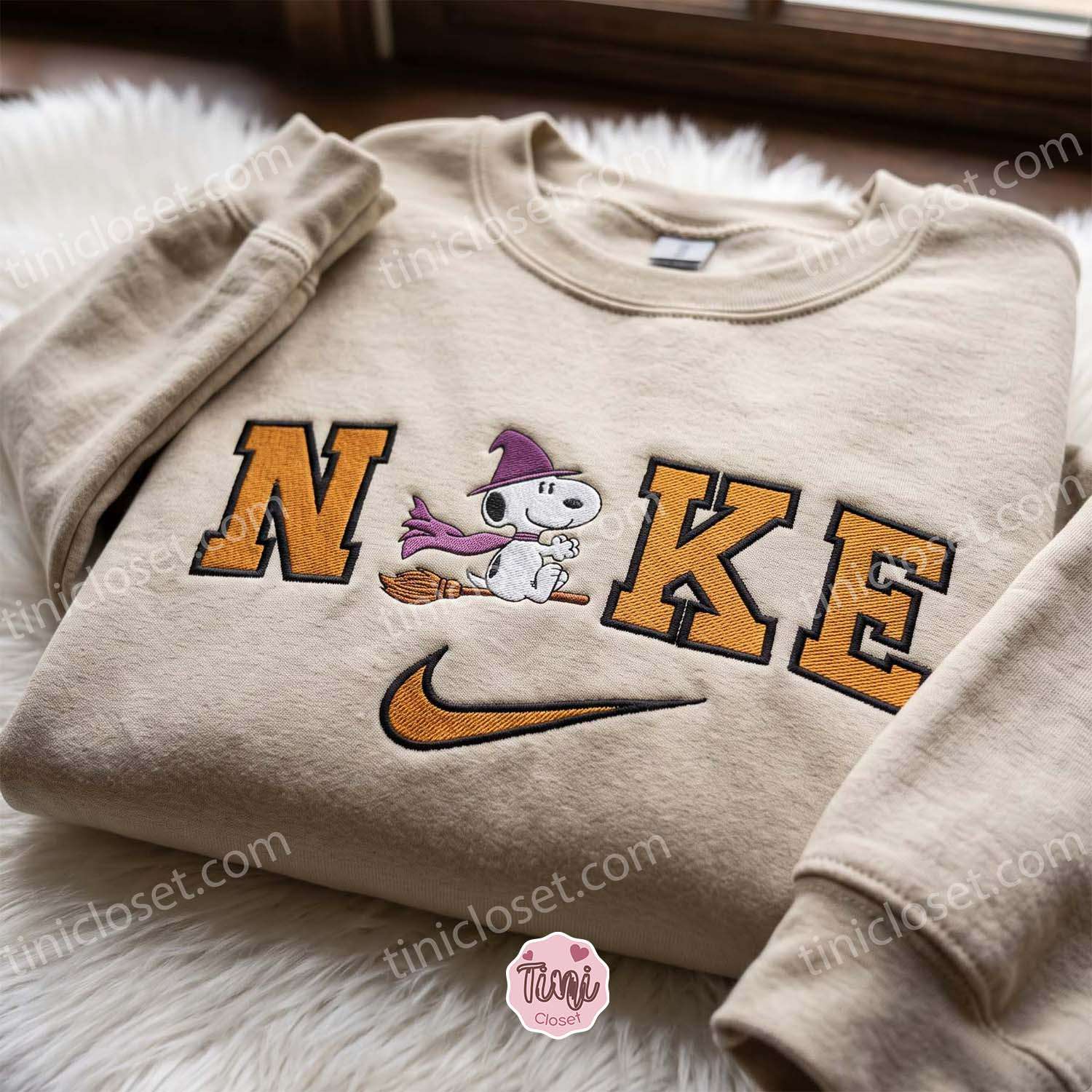 Snoopy Witch Embroidered Sweatshirt, Cute Halloween Hoodie, Cozy Gifts For Girlfriend Snoopy Witch Embroidered Sweatshirt, Cute Halloween Hoodie, Cozy Gifts For Girlfriend