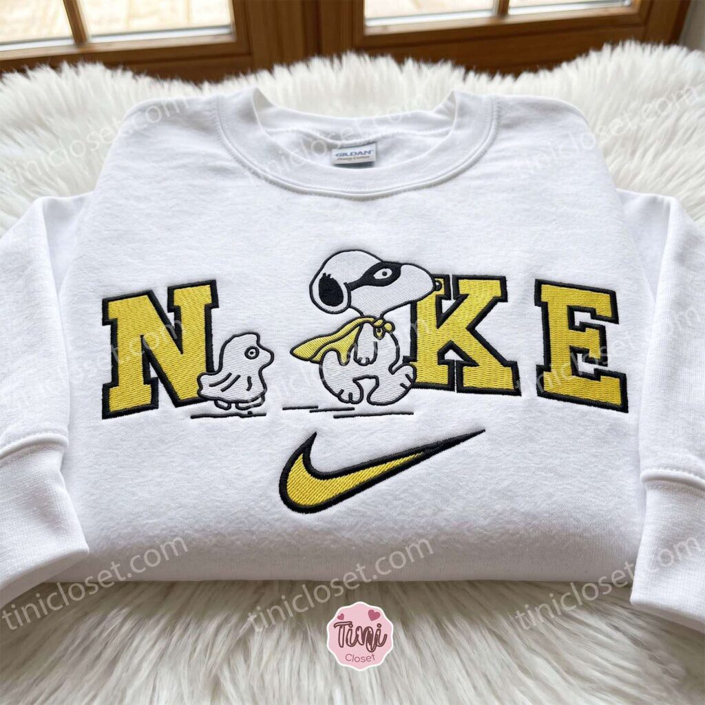 Superhero Snoopy and Woodstock Embroidered Sweatshirt, Peanuts Cartoon Embroidered Hoodie, Bestie Matching Shirts