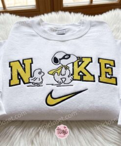 Superhero Snoopy and Woodstock Embroidered Sweatshirt, Peanuts Cartoon Embroidered Hoodie, Bestie Matching Shirts (2)