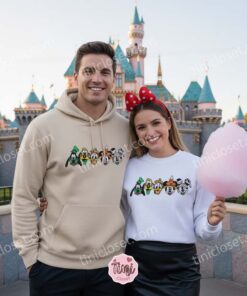 Mickey And Friends Halloween Embroidered Sweatshirt, Disney Spooky Season Crewneck, Goofy Frankenstein Pluto Vampire Donald Pumpkin Shirt (1)