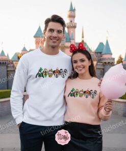 Mickey And Friends Halloween Embroidered Sweatshirt, Disney Spooky Season Crewneck, Goofy Frankenstein Pluto Vampire Donald Pumpkin Shirt (2)