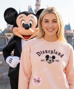 Spooky Disneyland Est 1955 Vampire Mickey Embroidered Sweatshirt, Disney Park Halloween Crewneck, Gothic Holiday Shirt (1)