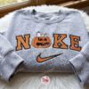 Sleeping Snoopy Pumpkin Embroidered Sweatshirt, Adorable Halloween Embroidered Hoodie, Cozy Gifts For Girlfriend, Just Because Gift For Him