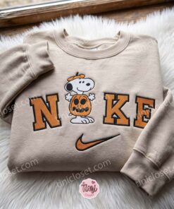 Snoopy Pumpkin Embroidered Shirt, Best Gifts for Halloween Lovers, Cozy Gifts For Girlfriend, Just Because Gift For Him
