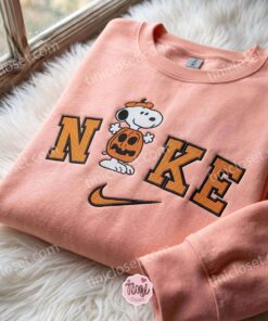 Snoopy Pumpkin Embroidered Shirt, Best Gifts for Halloween Lovers, Cozy Gifts For Girlfriend, Just Because Gift For Him (4)