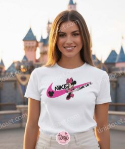 Minnie Mouse Just Do It Embroidered Sweatshirt, Custom Disney Hoodie, Pink Minnie Crewneck (1)