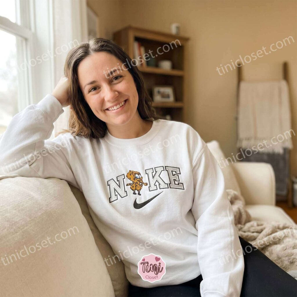 Funny SpongeBob Embroidered Sweatshirt, Cartoon Embroidered Tee, Long Distance Relationship Gift