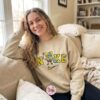 Spooky SpongeBob Jason Voorhees Mask Up Embroidered Sweatshirt, Horror Movie Character Embroidered Hoodie, Hallloween Embroidered Shirt