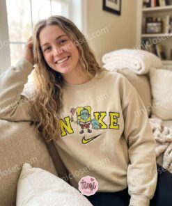 Spooky SpongeBob Jason Voorhees Mask Up Embroidered Sweatshirt, Horror Movie Character Embroidered Hoodie, Hallloween Embroidered Shirt