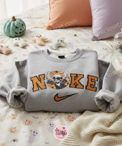 Halloween Stitch Jack Skellington Embroidered Hoodie, Nightmare Before Christmas Sweatshirt, Disney Holiday Apparel, Gift for Him Her (1)