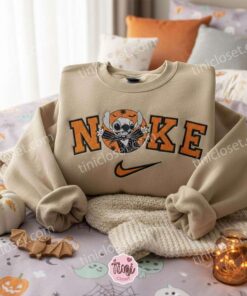 Halloween Stitch Jack Skellington Embroidered Hoodie, Nightmare Before Christmas Sweatshirt, Disney Holiday Apparel, Gift for Him Her