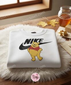 Winnie the Pooh Embroidered Sweater, Disney Characters Embroidered Crewneck, Best Gift Ideas for Family