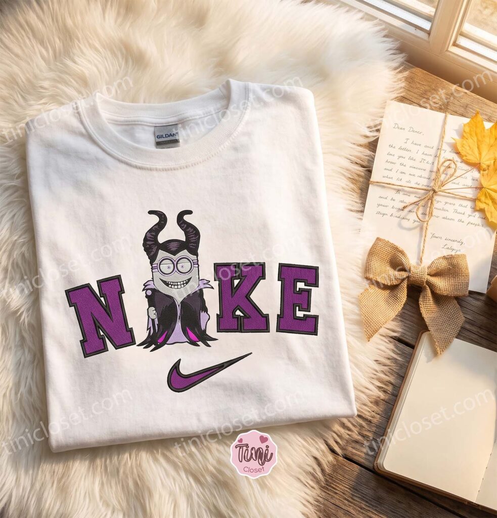 Minion Maleficent Embroidered Sweatshirt, Movie Characters Embroidered T-shirt, Bestie Matching Shirts