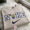 Minion Bob and Tim Bear Embroidered T-shirt, Movie Characters Embroidered Shirt, Cozy Gifts For Girlfriend