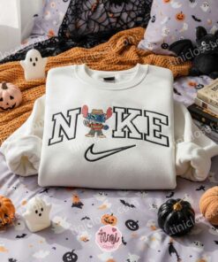 Stitch Cosplay Freddy Krueger Halloween Hoodie, Embroidered Slasher Ohana Sweatshirt, Horror Movie Disney Holiday Crewneck, Gift for Him Her