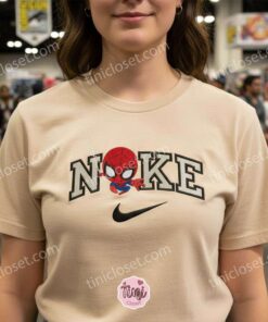 Chibi Spider-Man Embroidered Sweatshirt & Hoodie, Custom Spider-Man Embroidered T-shirt, Gamer & Comic Gift