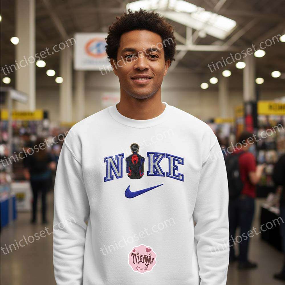 Custom Miles Morales Spider-Man Embroidered Hoodie & Sweatshirt, Custom Superhero T-Shirt, Comic Fan Gift Custom Miles Morales Spider-Man Embroidered Hoodie & Sweatshirt, Custom Superhero T-Shirt, Comic Fan Gift