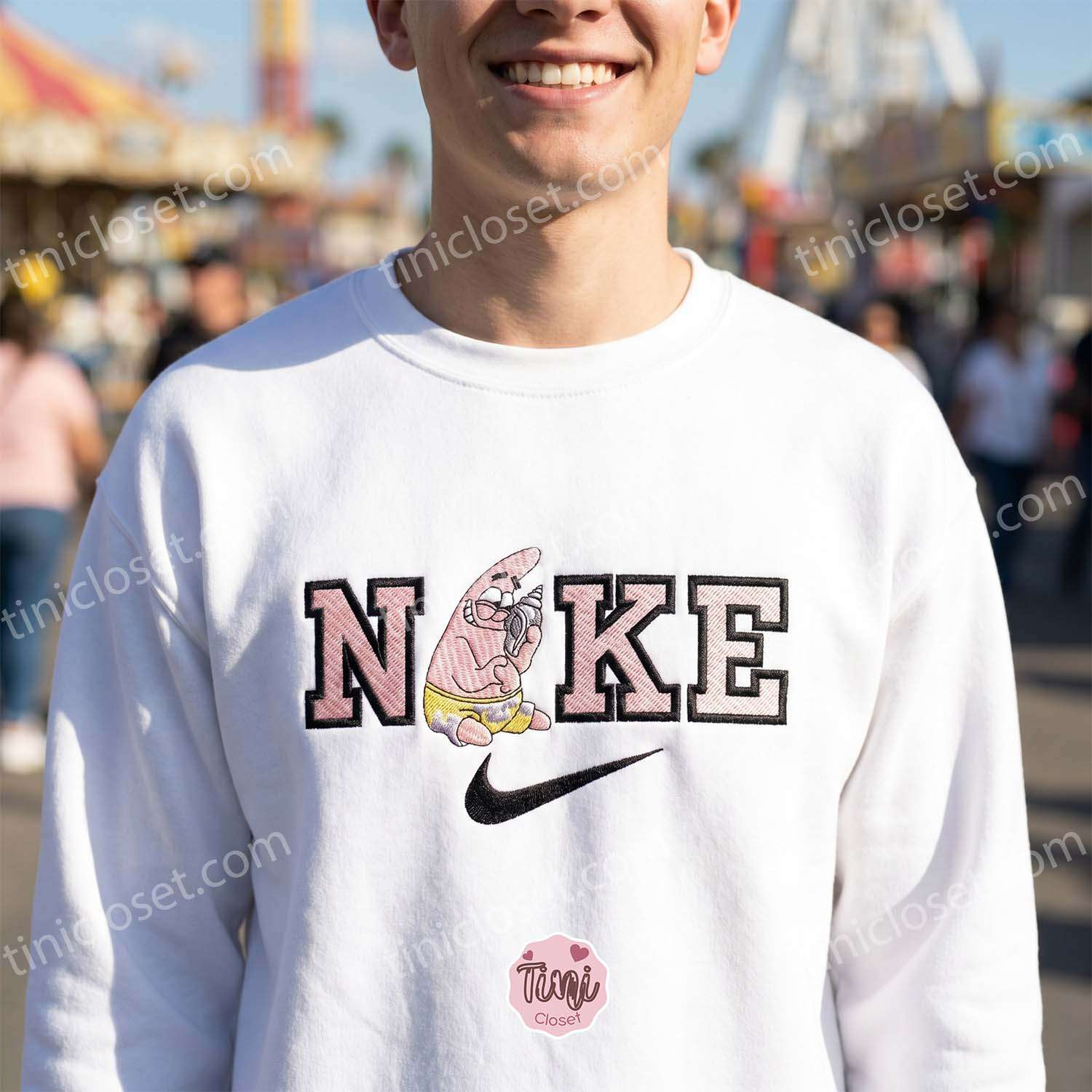 Funny Patrick Star Embroidered Sweatshirt, Nostalgic Cartoon Hoodie, Bestie Matching Shirts Funny Patrick Star Embroidered Sweatshirt, Nostalgic Cartoon Hoodie, Bestie Matching Shirts