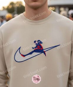 Spider-Man Swoosh Embroidered Sweatshirt, Hoodie & Tee