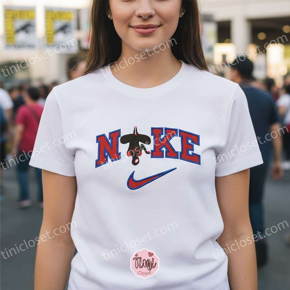 Upside Down Spider-Man Embroidered Sweatshirt Tee Hoodie Upside Down Spider-Man Embroidered Sweatshirt Tee Hoodie