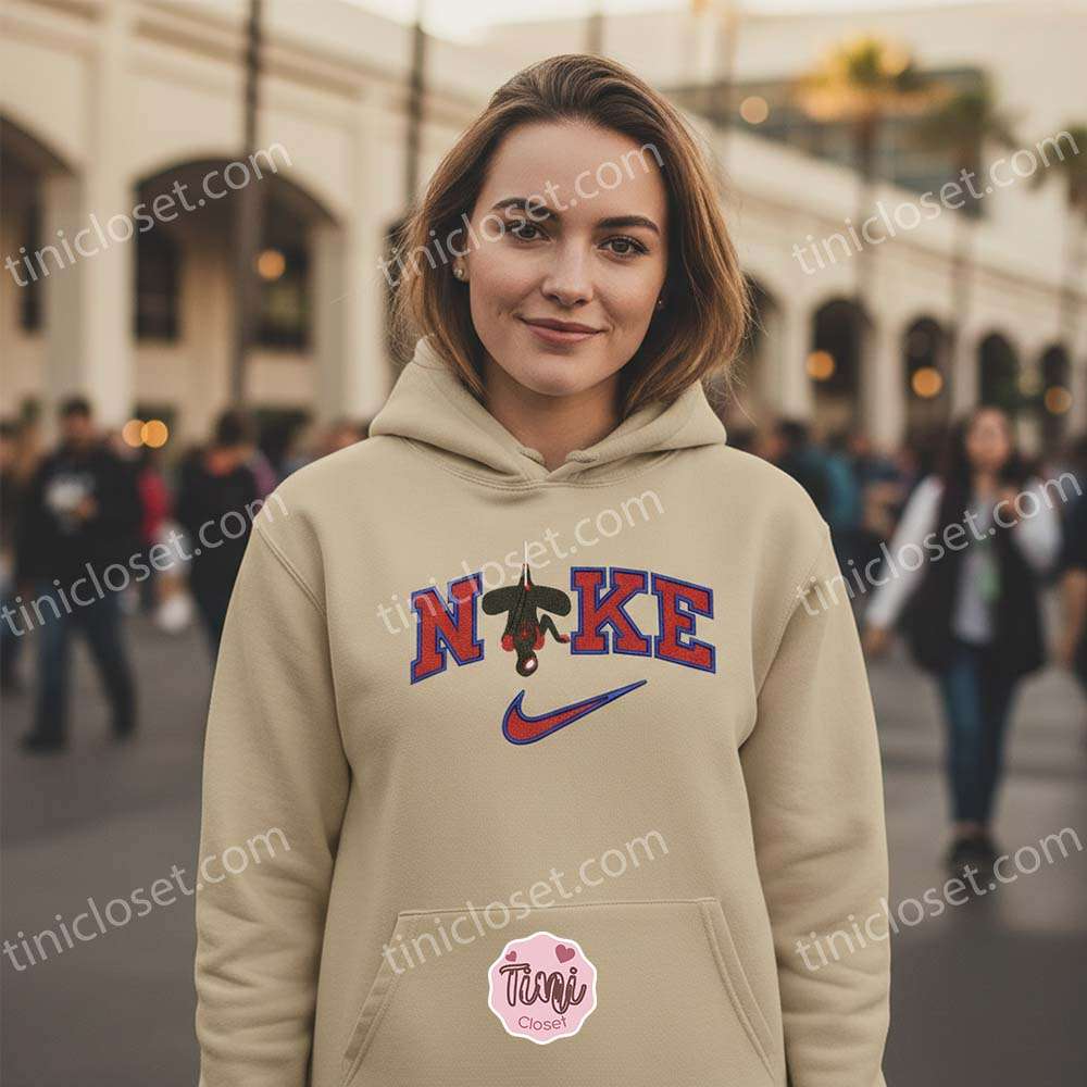 Upside Down Spider-Man Embroidered Sweatshirt Tee Hoodie Upside Down Spider-Man Embroidered Sweatshirt Tee Hoodie