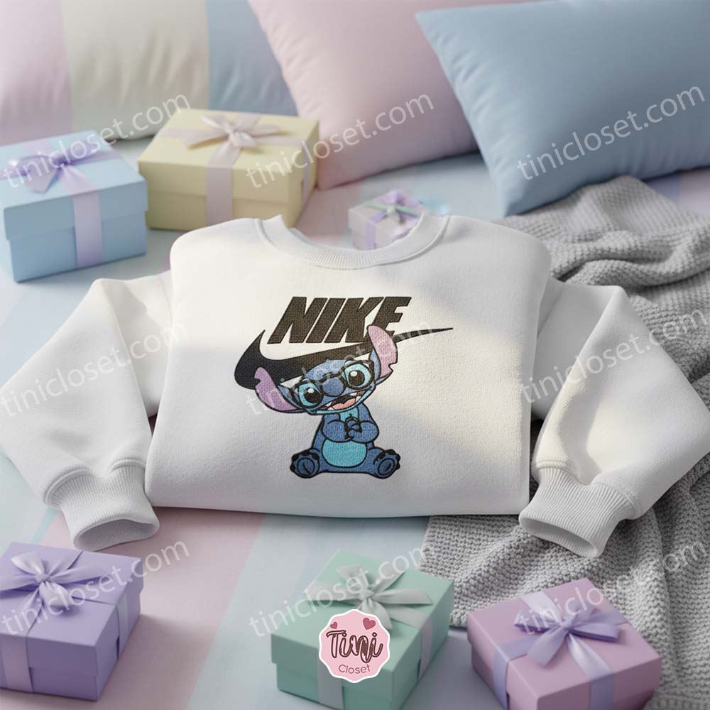 Cool Nerd Stitch with Glasses Embroidered Hoodie, Trendy Experiment 626 Sweatshirt, Ohana Means Family Crewneck, Gift for Him Her Cool Nerd Stitch with Glasses Embroidered Hoodie, Trendy Experiment 626 Sweatshirt, Ohana Means Family Crewneck, Gift for Him Her