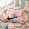 Stitch and Angel Swoosh Heart Embroidered Hoodie, Matching Couple Valentine Sweatshirt, Experiment 626 and 624 Love Crewneck, Gift for Him Her