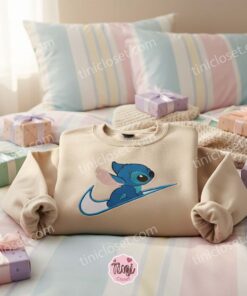 Custom Sitting Stitch Swoosh Embroidered Sweatshirt, Experiment 626 Sporty Hoodie, Ohana Family Disney Crewneck, Gift for Him Her (3)