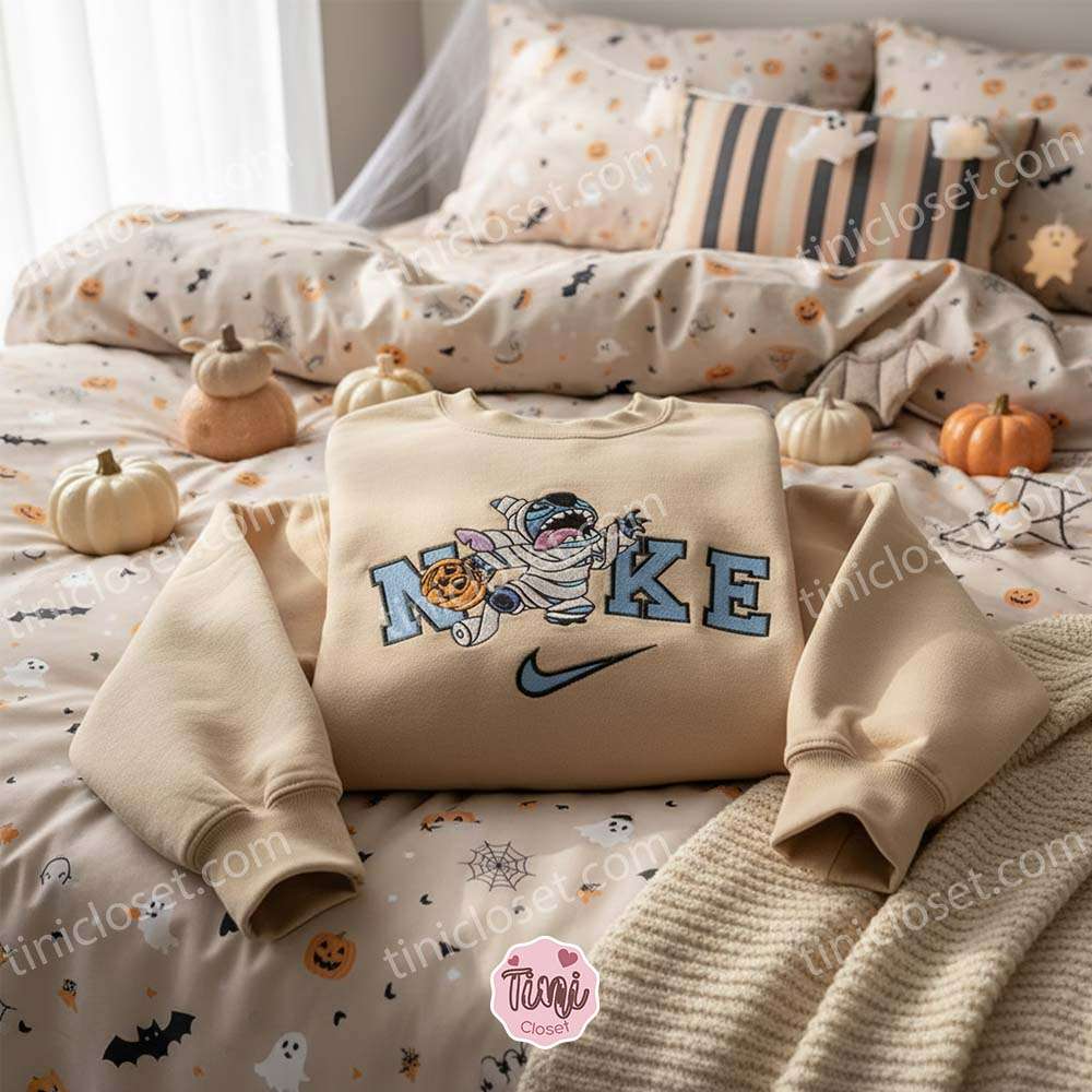 Funny Stitch as Mummy Halloween Embroidered Sweatshirt, Custom Spooky Experiment 626 Costume Hoodie, Holiday Gift for Him Her Funny Stitch as Mummy Halloween Embroidered Sweatshirt, Custom Spooky Experiment 626 Costume Hoodie, Holiday Gift for Him Her