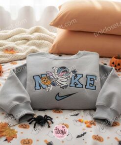 Funny Stitch as Mummy Halloween Embroidered Sweatshirt, Custom Spooky Experiment 626 Costume Hoodie, Holiday Gift for Him Her (2)