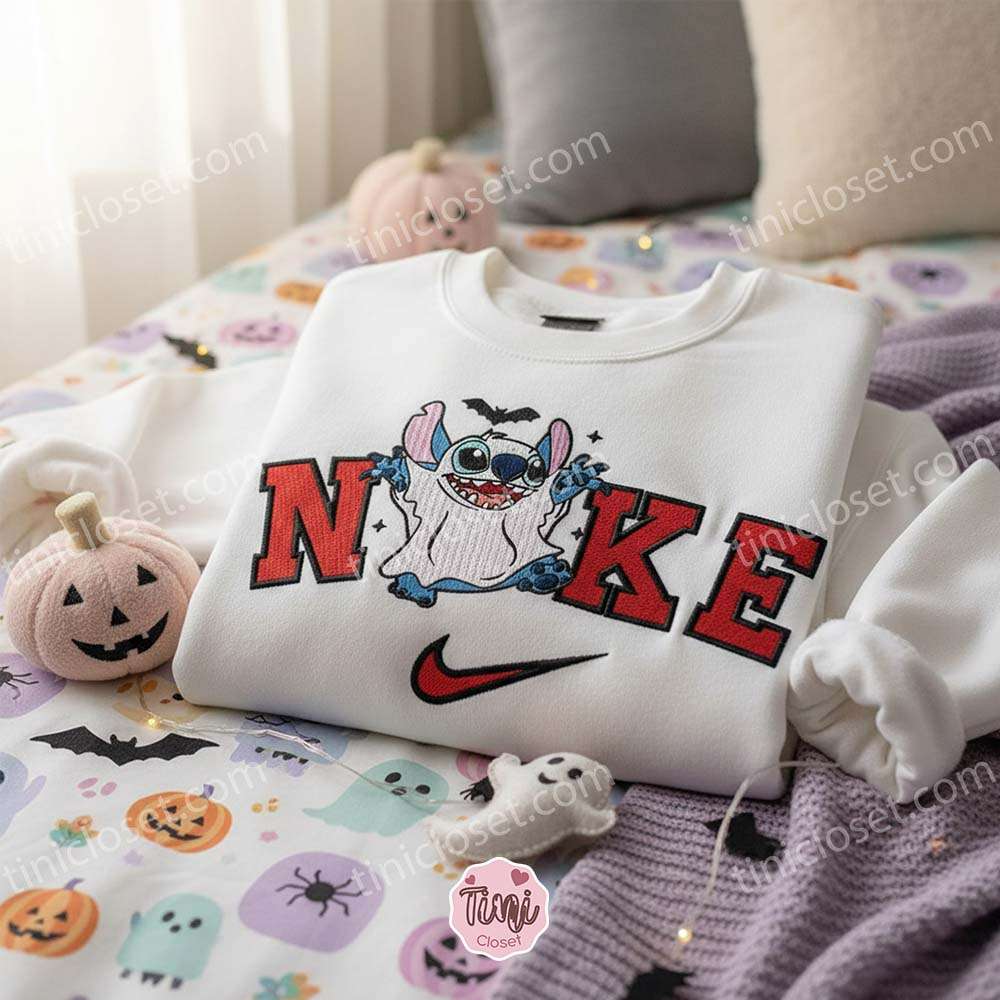 Stitch Cosplay Ghost Halloween Embroidered Hoodie, Spooky But Cute Experiment 626 Sweatshirt, Disney Ghostly Spirit Apparel, Gift for Him Her Stitch Cosplay Ghost Halloween Embroidered Hoodie, Spooky But Cute Experiment 626 Sweatshirt, Disney Ghostly Spirit Apparel, Gift for Him Her