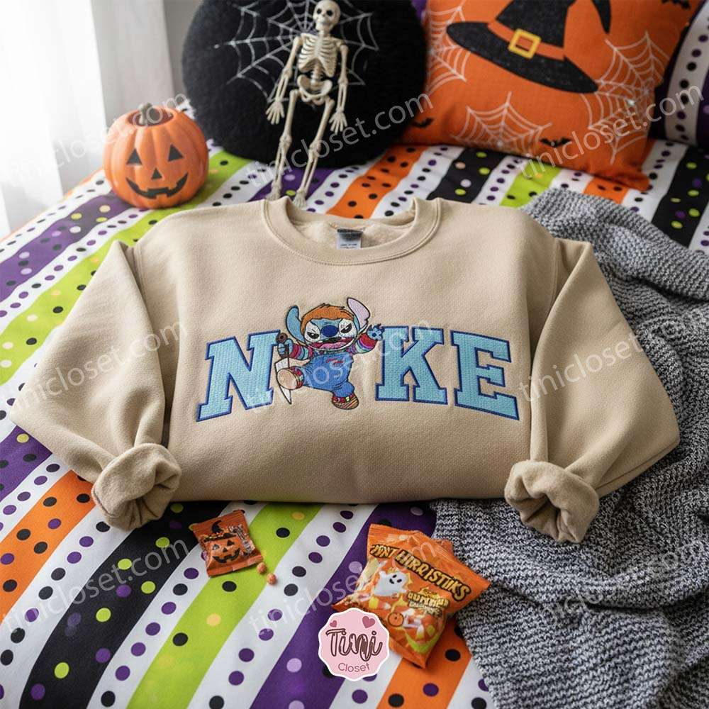 Stitch Cosplay Chucky Wanna Play Embroidered Halloween Hoodie, Child’s Play Experiment 626 Sweatshirt, Spooky Horror Movie Apparel, Gift for Him Her Stitch Cosplay Chucky Wanna Play Embroidered Halloween Hoodie, Child’s Play Experiment 626 Sweatshirt, Spooky Horror Movie Apparel, Gift for Him Her