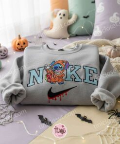 Stitch Cosplay Lock Shock Barrel Embroidered Halloween Hoodie, Oogie's Henchmen Experiment 626 Sweatshirt, Nightmare Before Christmas Apparel, Gift for Him Her (1)
